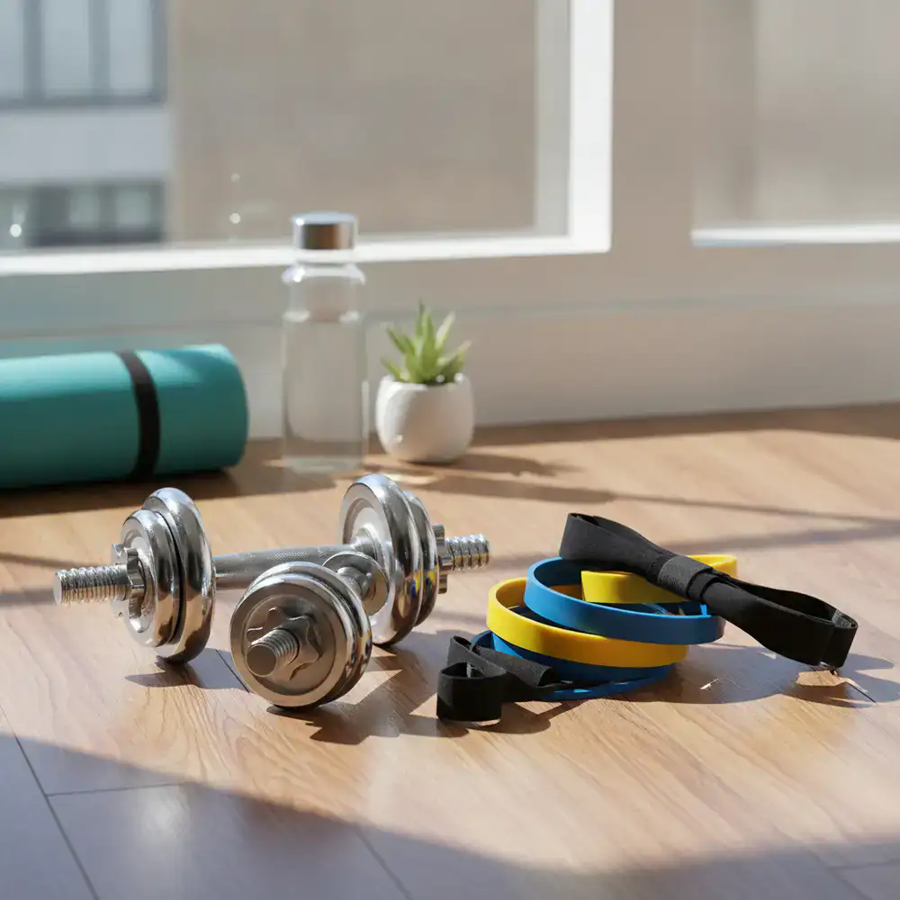 Dumbbells and resistance bands