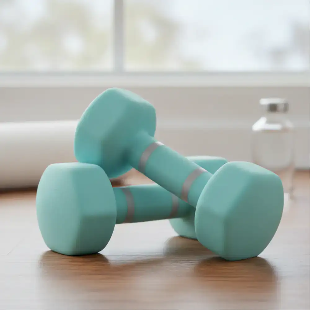 Pair of neoprene coated dumbbells