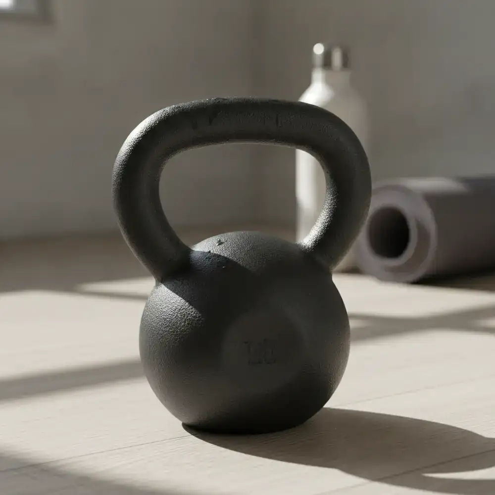Solid cast iron kettlebell